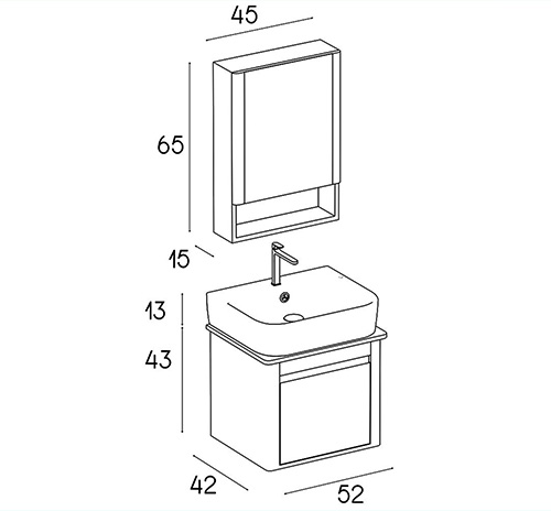 کابینت روشویی پی وی سی مدل D-6018